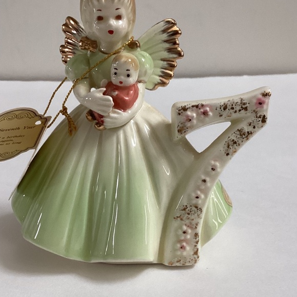 Josef Originals Birthday Angel Seventh Year 7 Green Doll, Tag, Sticker - Picture 3 of 10